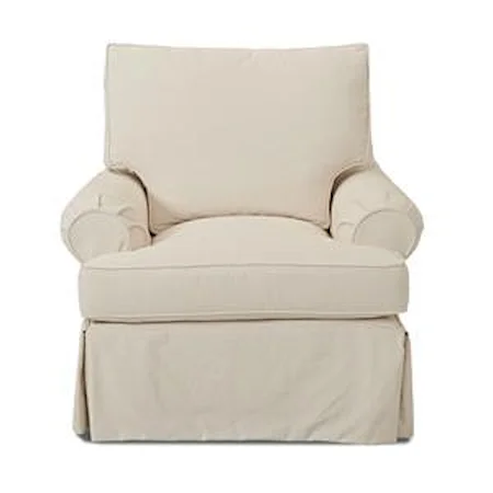 Casual Slip Cover Chair with Down Blend Cushions
